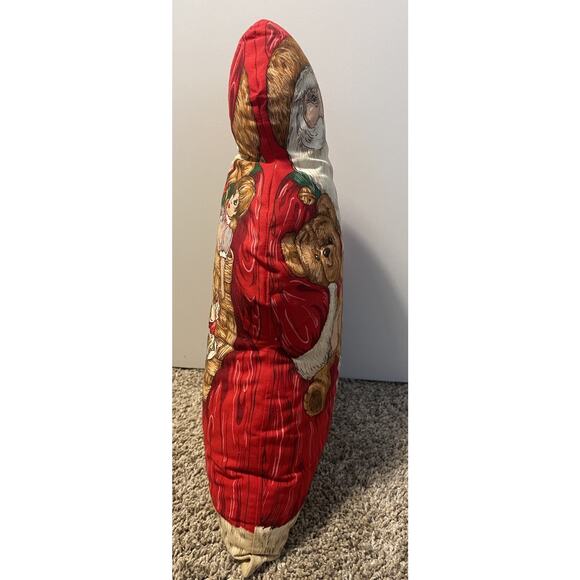 Vintage Stuffed Cloth Folk Art Christmas Santa Figurine 18" Tall Decor Handmade - Picture 6 of 7